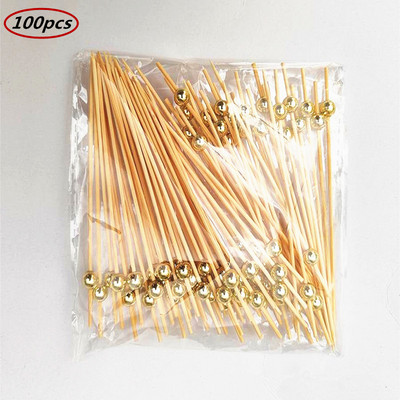 100 vnt., Maistiniai vaisiai, Vestuvių vakarėlio vienkartinis pyragas Desertinis Kokteilio lazdelės Švediško stalo pyragas, Dantų krapštuko iešmas