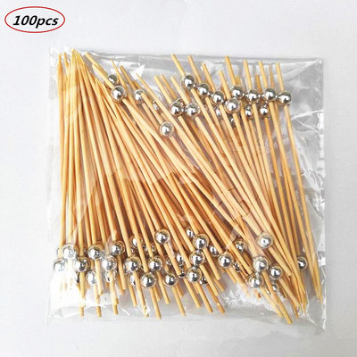 100 vnt., Maistiniai vaisiai, Vestuvių vakarėlio vienkartinis pyragas Desertinis Kokteilio lazdelės Švediško stalo pyragas, Dantų krapštuko iešmas