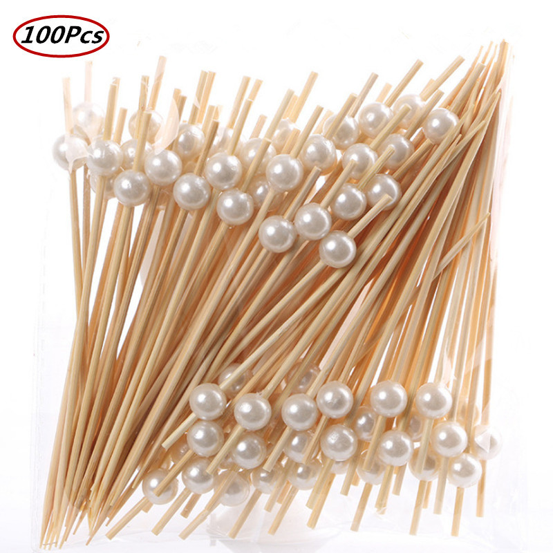 100 vnt., Maistiniai vaisiai, Vestuvių vakarėlio vienkartinis pyragas Desertinis Kokteilio lazdelės Švediško stalo pyragas, Dantų krapštuko iešmas