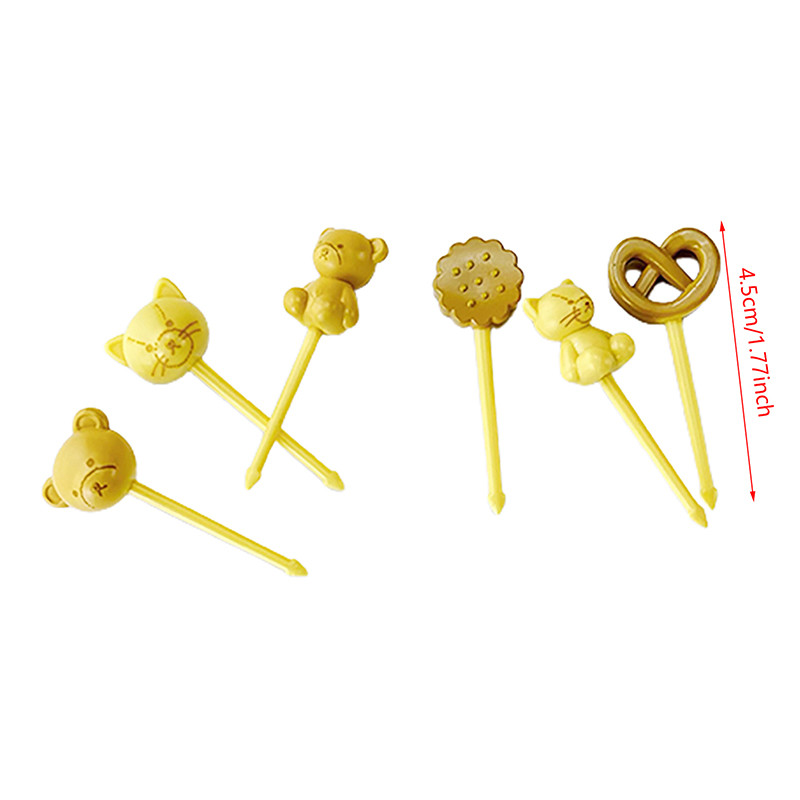 Puuviljakahvliga toidukvaliteediga plastikust minimultika lastele kook Puuviljast hambaork Bento lõunasöök Bento tarvikud peokaunistus