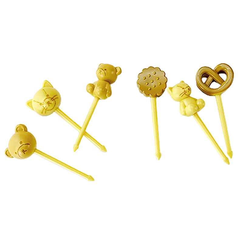 Puuviljakahvliga toidukvaliteediga plastikust minimultika lastele kook Puuviljast hambaork Bento lõunasöök Bento tarvikud peokaunistus