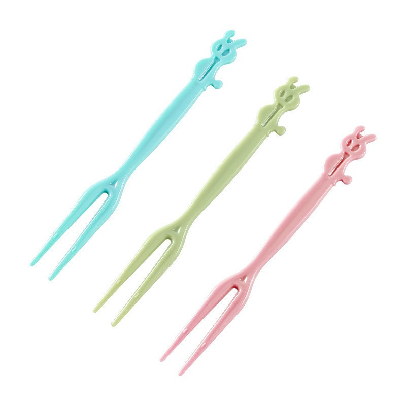 50 buc Mini copii de animale Ferma de fructe Furculiță de desene animate Gustare Tort Desert Alimente Fructe Scobitoare Prânz Decorare pentru petrecere Culoare aleatorie