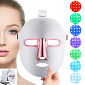7 spalvų odą atjauninanti šviesi grožio kaukė LED fotonų 8 režimų taisymo priemonė nuo raukšlių ir senėjimą stabdanti balinanti blukimo vieta įkraunama