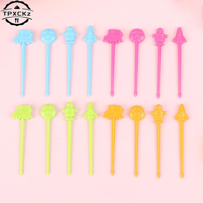 16 komada Robot Auto Zrakoplov Nogomet Vilica za voće Mini crtić Dječja torta Voće Čačkalica Bento Ručak Bento Dodaci Dekoracija za zabavu