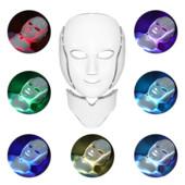 Led Face Neck Mask Light Therapy 7 Colors Photon Blue Red Light Maintenance Ilu Naha noorendamine Kodu Näonahahooldusmask