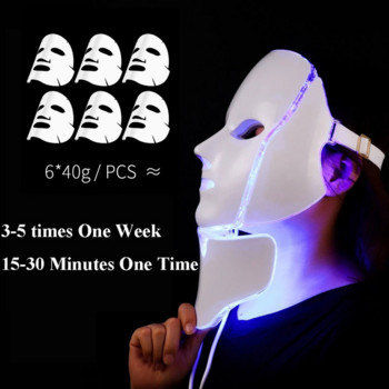 Led Face Neck Mask Light Therapy 7 Colors Photon Blue Red Light Συντήρηση Beauty Skin Rejuvenation Μάσκα περιποίησης δέρματος προσώπου στο σπίτι