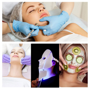 Led Face Neck Mask Light Therapy 7 Colors Photon Blue Red Light Συντήρηση Beauty Skin Rejuvenation Μάσκα περιποίησης δέρματος προσώπου στο σπίτι