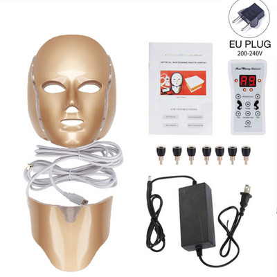 Led Face Neck Mask Light Therapy 7 Colors Photon Blue Red Light Maintenance Ilu Naha noorendamine Kodu Näonahahooldusmask
