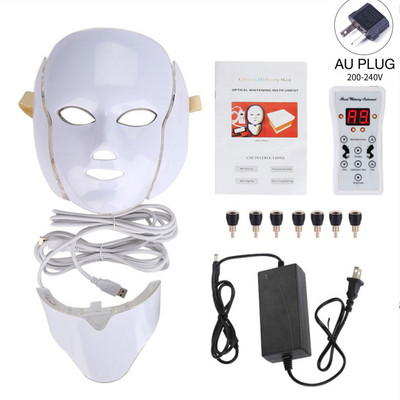 Led Face Neck Mask Light Therapy 7 Colors Photon Blue Red Light Maintenance Ilu Naha noorendamine Kodu Näonahahooldusmask