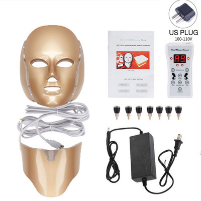 Led Face Neck Mask Light Therapy 7 Colors Photon Blue Red Light Maintenance Ilu Naha noorendamine Kodu Näonahahooldusmask