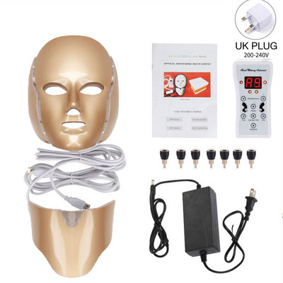 Led Face Neck Mask Light Therapy 7 Colors Photon Blue Red Light Maintenance Ilu Naha noorendamine Kodu Näonahahooldusmask