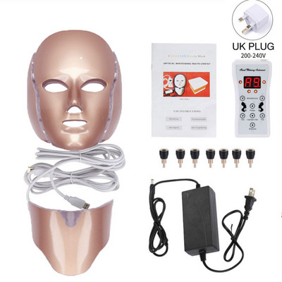 Led Face Neck Mask Light Therapy 7 Colors Photon Blue Red Light Maintenance Ilu Naha noorendamine Kodu Näonahahooldusmask