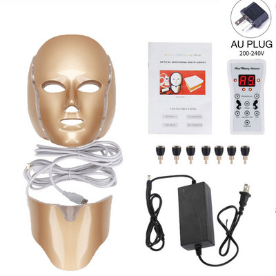 Led Face Neck Mask Light Therapy 7 Colors Photon Blue Red Light Maintenance Ilu Naha noorendamine Kodu Näonahahooldusmask