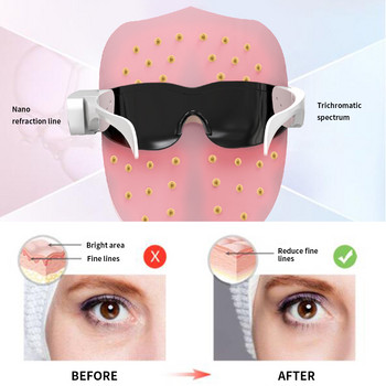 LED маска, акумулаторна фотонна терапия, против акне, премахване на бръчки и подмладяване, инструменти за грижа за кожата на лицето за домашна употреба
