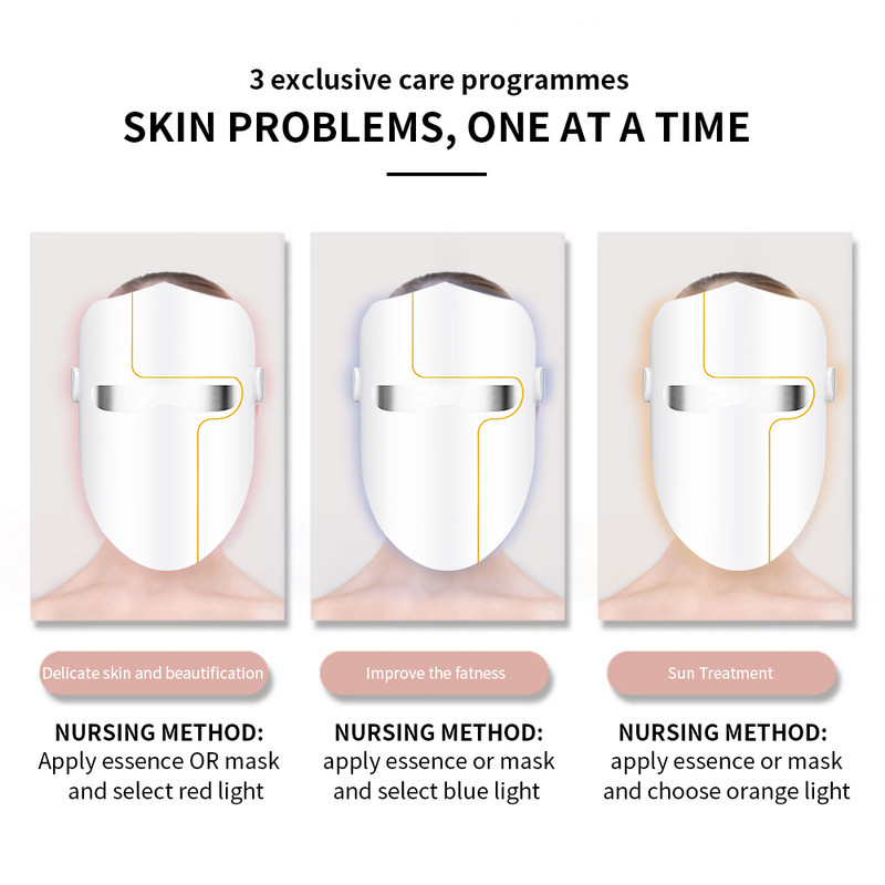 LED mask Laetav fotonteraapia aknevastane kortsude eemaldamine ja noorendamine näonaha hooldusvahendid koduseks kasutamiseks