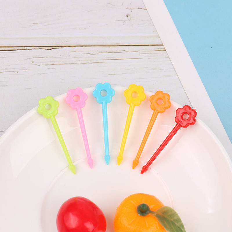 Puuviljakahvel armas lilleline hambaork toiduvalik Mini kastmepudel lõunakarbi kaunistuseks laste toidulisandi tööriist