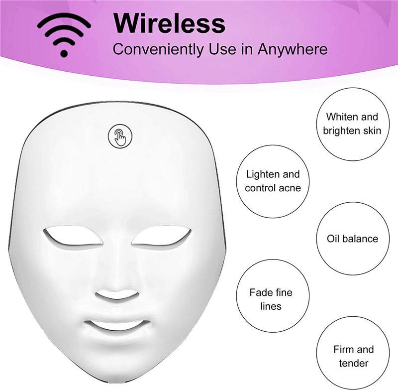 7 värvi Led Mask näo ilumask Photon Light Skin Rejuvenation Anti Akne Therapy Kortsude eemaldamine Nahahooldus Näomask