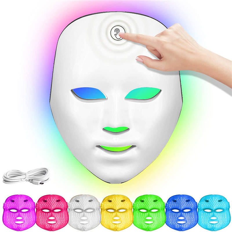 7 värvi Led Mask näo ilumask Photon Light Skin Rejuvenation Anti Akne Therapy Kortsude eemaldamine Nahahooldus Näomask