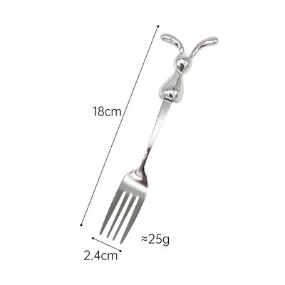 Žlica za kavu i vilica od nehrđajućeg čelika Prekrasna simpatična žličica u obliku zeca Štap za miješanje Desertna voćna vilica Žlica za sladoled