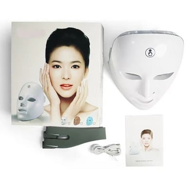 LED-näo fotonvalgusteraapia mask USB Charge 7Colors nahka kirgastav noorendav näomask vananemisvastasele iluseadmele