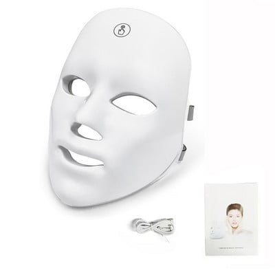 LED-näo fotonvalgusteraapia mask USB Charge 7Colors nahka kirgastav noorendav näomask vananemisvastasele iluseadmele