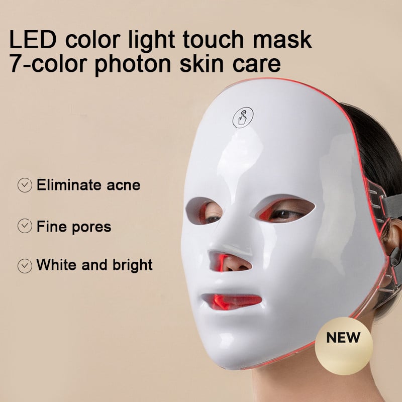 LED-näo fotonvalgusteraapia mask USB Charge 7Colors nahka kirgastav noorendav näomask vananemisvastasele iluseadmele