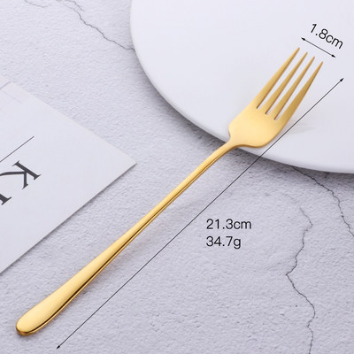 1 τεμ. από ανοξείδωτο ατσάλι Κορεάτικο κέικ ουράνιο τόξο Πιρούνι φρούτων Πιρούνι για δείπνο Σαλάτα Πιρούνι Επιτραπέζιο σκεύος Χρυσό πιρούνι για επιδόρπιο για το ξενοδοχείο Εργαλείο κουζίνας για πάρτι