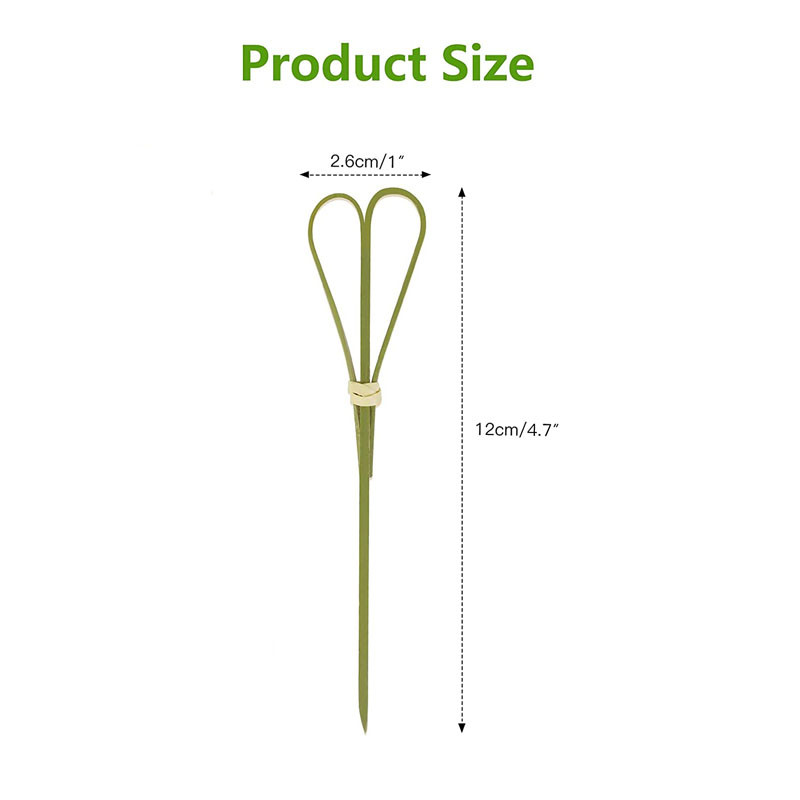 100db bambusz koktél 4,7 hüvelykes fából készült fogpiszkáló előételekhez italhoz, élelmiszer kellékekhez születésnapi torta parti falatkákhoz
