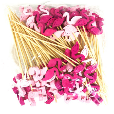 100τμχ 12cm Ανανάς Flamingo Fruit Fork Sticks Buffet Cupcake Toppers Cake Cocktail Forks Διακοσμήσεις πάρτι για φεστιβάλ γάμου