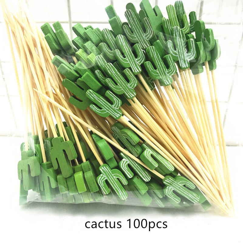 100τμχ 12cm Ανανάς Flamingo Fruit Fork Sticks Buffet Cupcake Toppers Cake Cocktail Forks Διακοσμήσεις πάρτι για φεστιβάλ γάμου