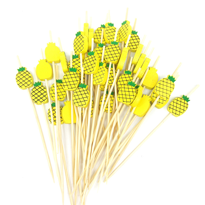 100τμχ 12cm Ανανάς Flamingo Fruit Fork Sticks Buffet Cupcake Toppers Cake Cocktail Forks Διακοσμήσεις πάρτι για φεστιβάλ γάμου