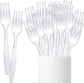 100 tk. Läbipaistvad söögiriistad ühekordsed kahvlid peoks grillipulgad Kodusöök Toit Kook Puuviljakahvel Ühekordsed lauanõud