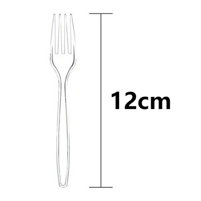 100 tk. Läbipaistvad söögiriistad ühekordsed kahvlid peoks grillipulgad Kodusöök Toit Kook Puuviljakahvel Ühekordsed lauanõud