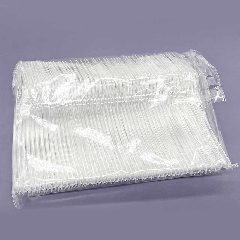 100 tk. Läbipaistvad söögiriistad ühekordsed kahvlid peoks grillipulgad Kodusöök Toit Kook Puuviljakahvel Ühekordsed lauanõud