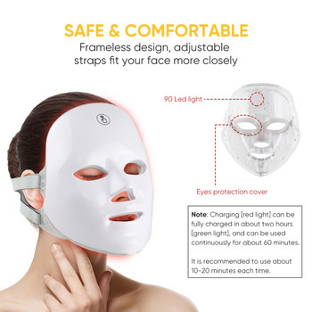 Led Facial Skin Care Mask 7 Color Led Photon Light Therapy Mask Face Led Treatment Mask