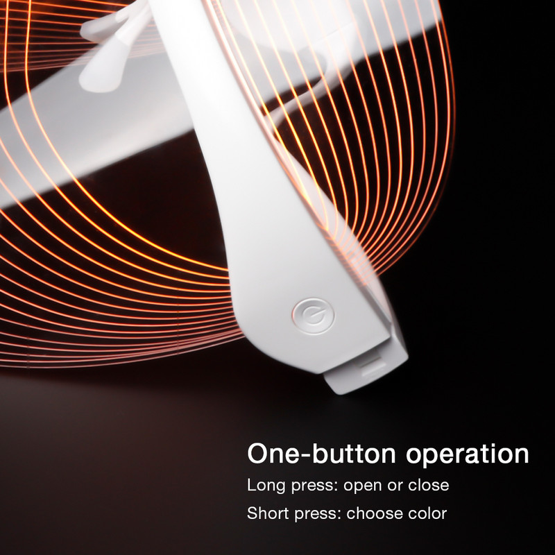 Juhtmevaba kasutusega LED-mask Punane Sinine Oranž Hele 3 värvi Photon Facial Beauty Läbipaistev mask Akne ravi Naha noorendamine