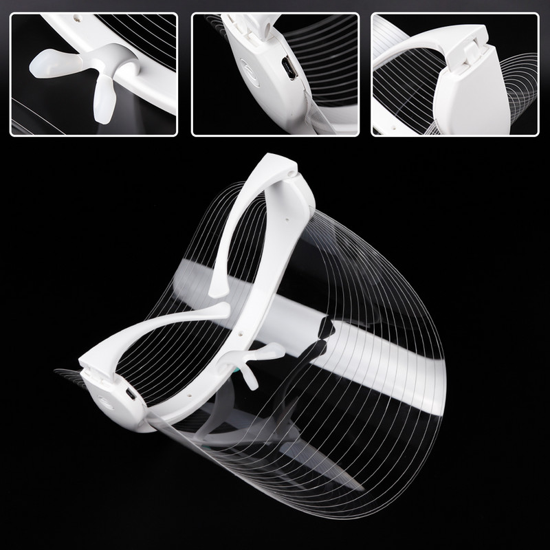 Juhtmevaba kasutusega LED-mask Punane Sinine Oranž Hele 3 värvi Photon Facial Beauty Läbipaistev mask Akne ravi Naha noorendamine