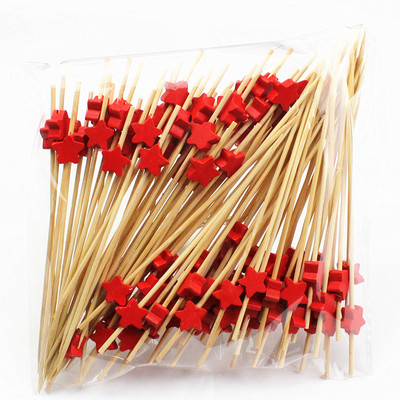 100 tk 12 cm südamega ühekordselt kasutatavad bambuskahvlid puuviljad magustoidud söögipulgad Kokteilid kook Pulmad lastele Sünnipäevapeo kaunistused