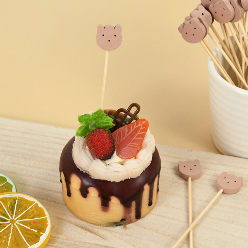 100 vnt Širdies gėlių bambuko rinkinys Buffet Pick Buffet vienkartinis bambuko desertinis pyragas salotų lazdelė kokteilis iešmo vestuvių dekoravimas