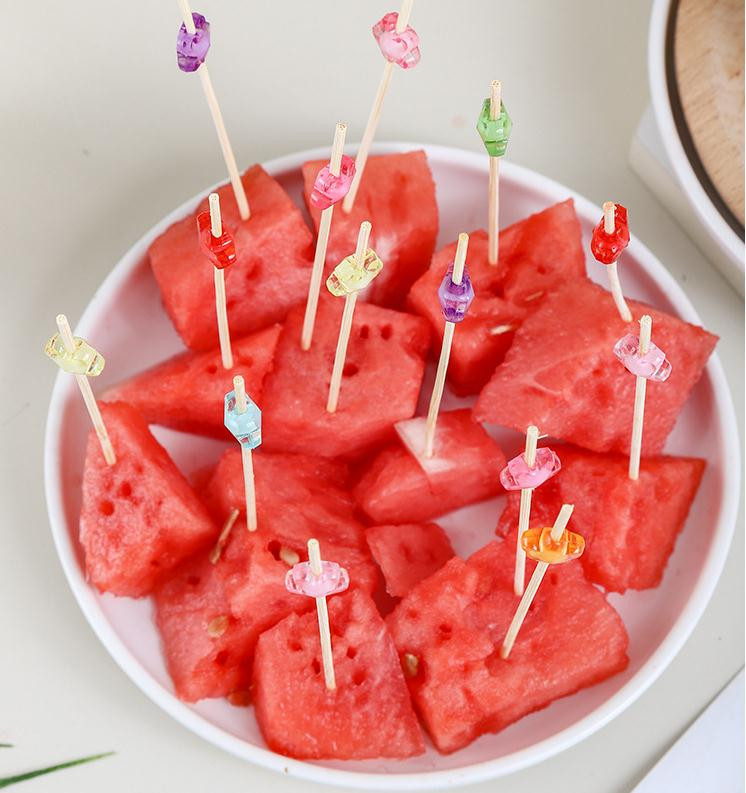 100 tk armastuslillede puuviljakahvliga bambuspulga kaunistamine puuviljapulgaga kooki magustoidu kahvliga kokteilide kaunistamise pidu