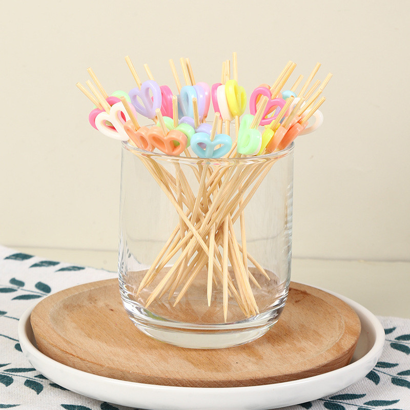 100 tk armastuslillede puuviljakahvliga bambuspulga kaunistamine puuviljapulgaga kooki magustoidu kahvliga kokteilide kaunistamise pidu