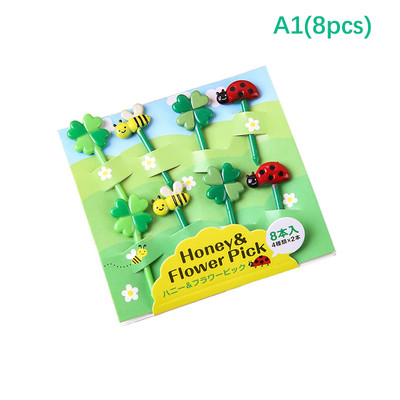 8/12 bucăți de fructe pentru copii scobitori cu ace mini tort cu fructe creative pentru desert furculițe pentru mâncare cutie de prânz accesorii bento decor