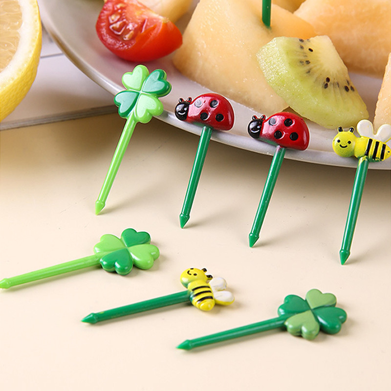 8/12 bucăți de fructe pentru copii scobitori cu ace mini tort cu fructe creative pentru desert furculițe pentru mâncare cutie de prânz accesorii bento decor