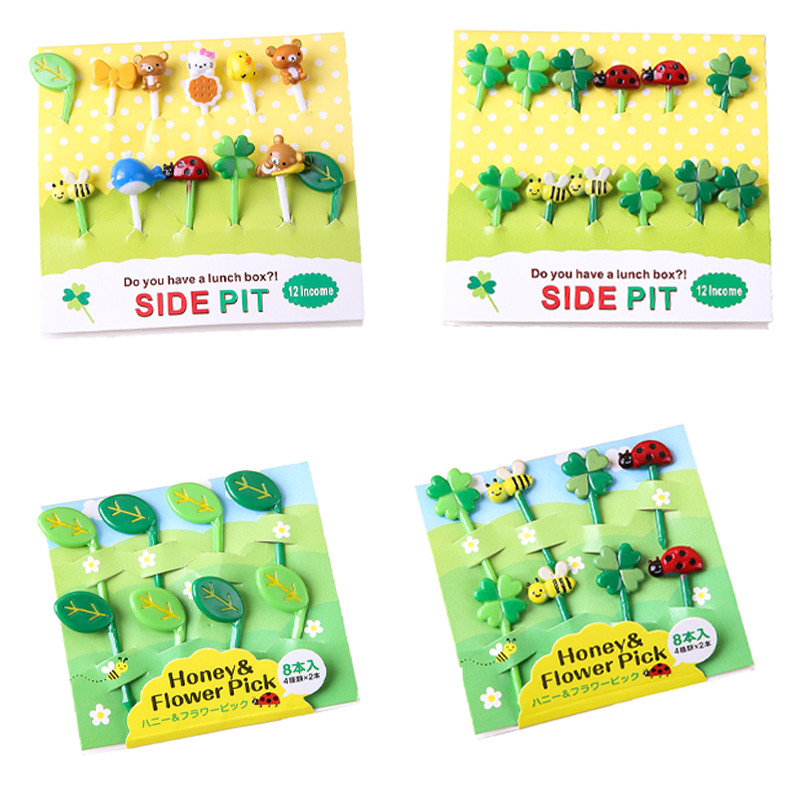 8/12 bucăți de fructe pentru copii scobitori cu ace mini tort cu fructe creative pentru desert furculițe pentru mâncare cutie de prânz accesorii bento decor