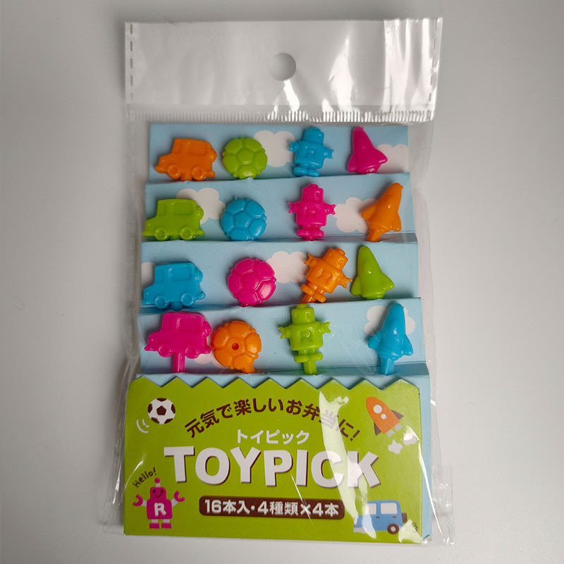 16 tk. Auto Lennuki Robot Puuviljakahvli komplekt Mini Kids Suupistekook Magustoit Toidupulk Hambaork Kaunistus Pick Cake Bento lauanõud