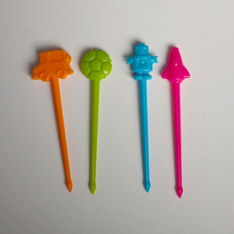 16 tk. Auto Lennuki Robot Puuviljakahvli komplekt Mini Kids Suupistekook Magustoit Toidupulk Hambaork Kaunistus Pick Cake Bento lauanõud