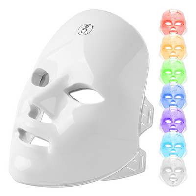 7 Χρώματα Επαναφορτιζόμενη Μάσκα Προσώπου LED Θεραπεία φωτονίων Συσκευή Σύσφιξης και Λεύκανσης Beauty Lifting Προσώπου Αντι ακμής αφαίρεσης ρυτίδων