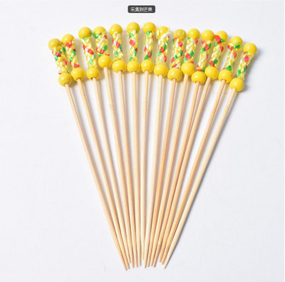 100 tk dekoratiivsed puuviljakahvliga kokteilipulgad bambusest pulgapuuviljavardad, mida kasutatakse pulmade Rootsi lauas kaunistamiseks