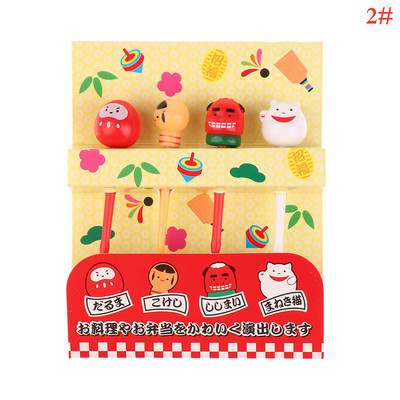 Lind merihobu auto lossi kirjad lehed jõulude loominguline lõbus multifilm puu kahvel hambaork Bento lõunad peokaunistus