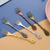 Nerūdijančio plieno vaisių šakutė vynuogių rankena Retro vaisiai šakutės salotos desertinis pyragas ledai užkandžiai šakutės virtuvės stalo reikmenys